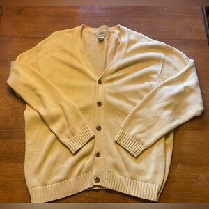 VTG L.L. Bean Men's Light Butterscotch V-Neck Button Knit Cardigan